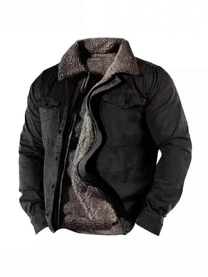 Herren Winterjacke Warm Isoliert Knopfverschluss