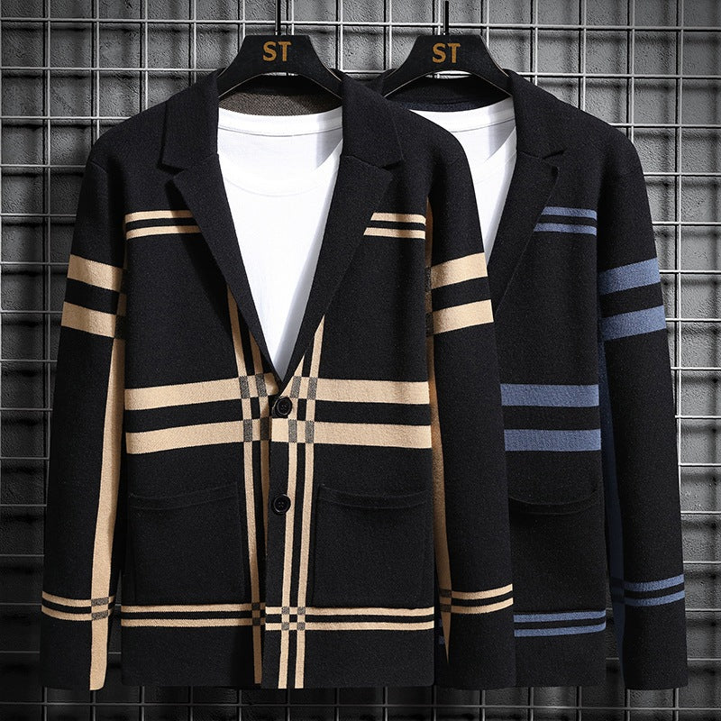 Herren Strickjacke Karo Modern Trendig Männer