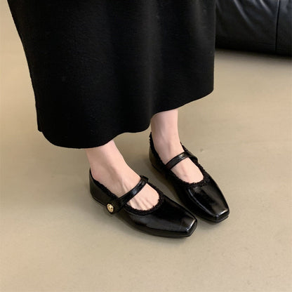 Damen Ballerinas Weich Bequem Mit Riemchen
