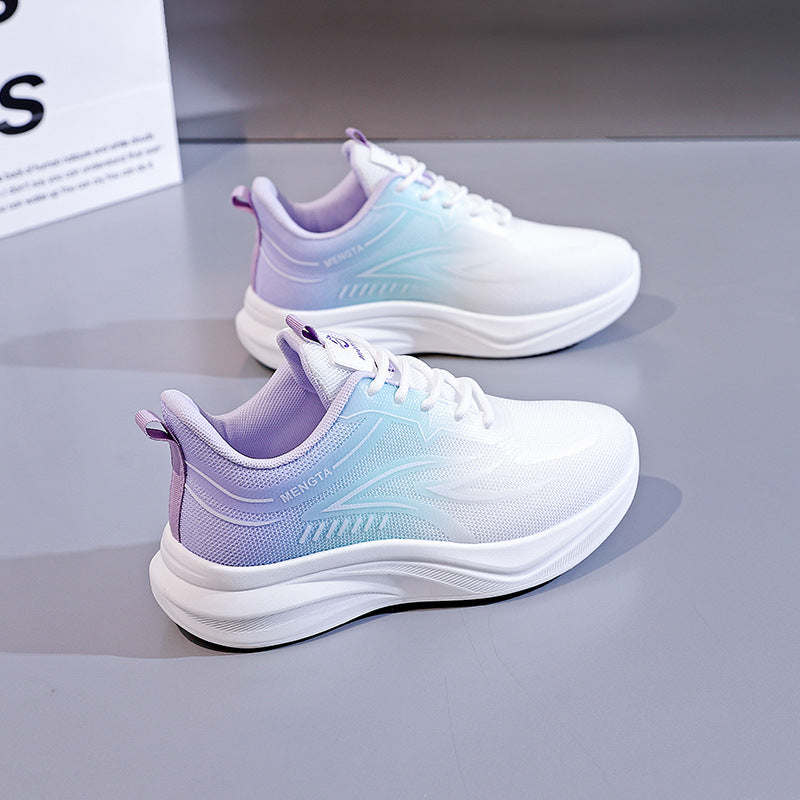 Damen Sneaker Leicht Sportlich Mit Dämpfung Weiß
