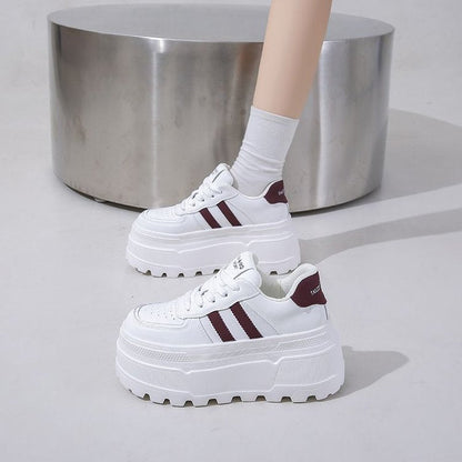 Damen Plateau Sneaker Komfortabel High Heel Schuhe Modern