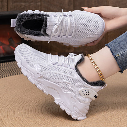 Damen Sneaker Warm Flauschig Rutschfest Winter