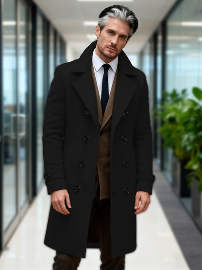 Herren Wollmantel Doppelreihig Modern Schnitt