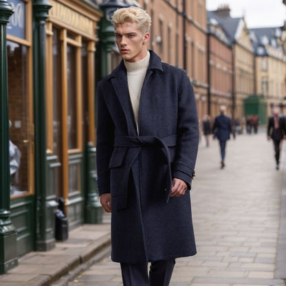 Herren Wollmantel Klassisch Hochschließend Modern - BerlinGlamour