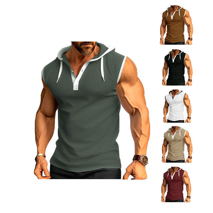 Herren Poloshirt Ärmellos Locker Fit Sommer