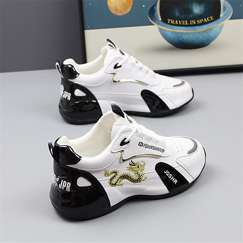 Herren Sneaker Sportlich Gold Dekoriert Drachen Design
