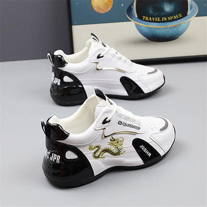 Herren Sneaker Sportlich Gold Dekoriert Drachen Design