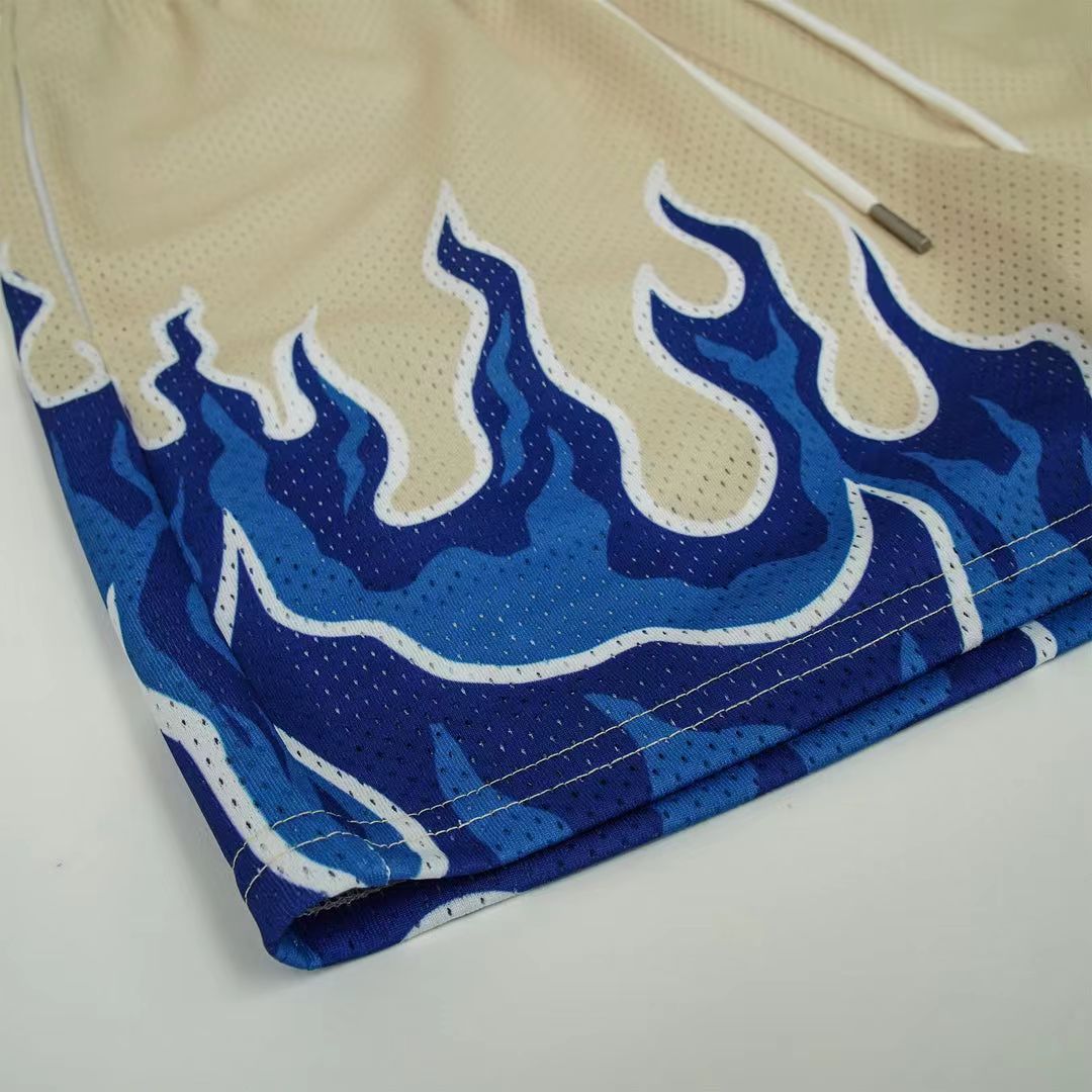 Männer Sport Shorts Flames Grafik Trendy
