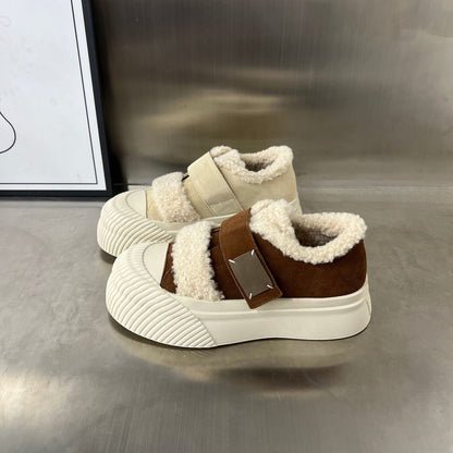 Damen Sneaker Chunky Warmfutter Klettverschluss Modern - BerlinGlamour