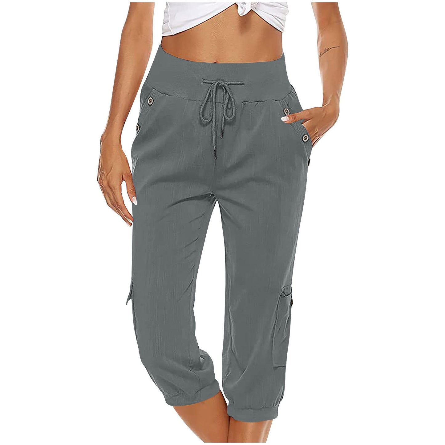 Charmaine Hose: gerade, elastische Taille mit Kordelzug