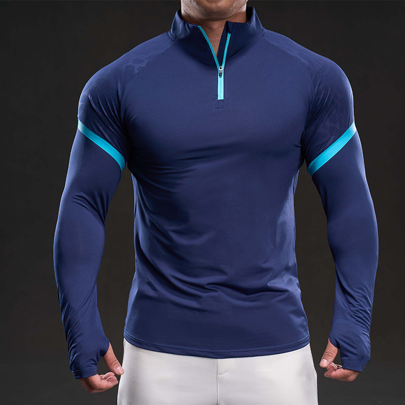 Herren Funktionsshirt Langarm Stehkragen Sportlich Modern