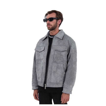Herren Lederjacke Suede Modern Schnitt