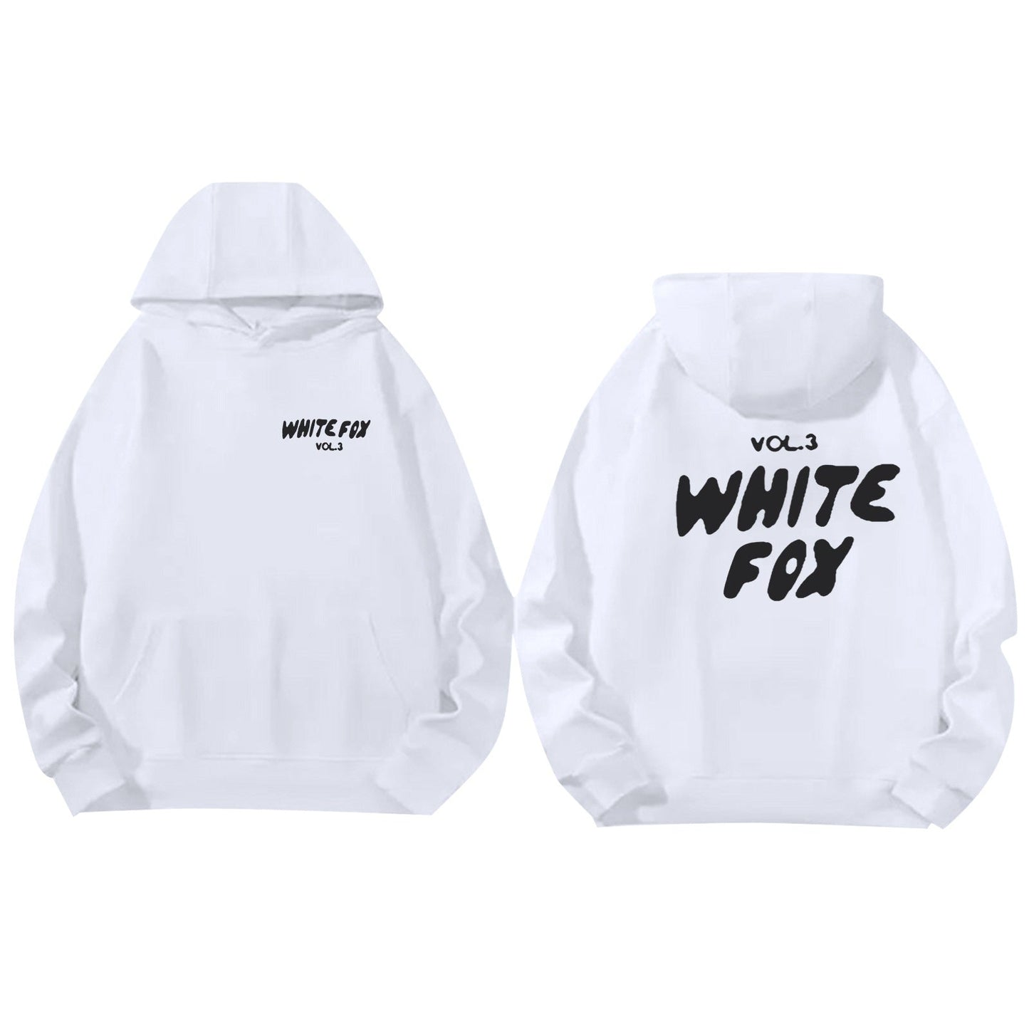 Lässiger Streetwear Hoodie Kapuzenpullover Schwarz Weiße Grafik