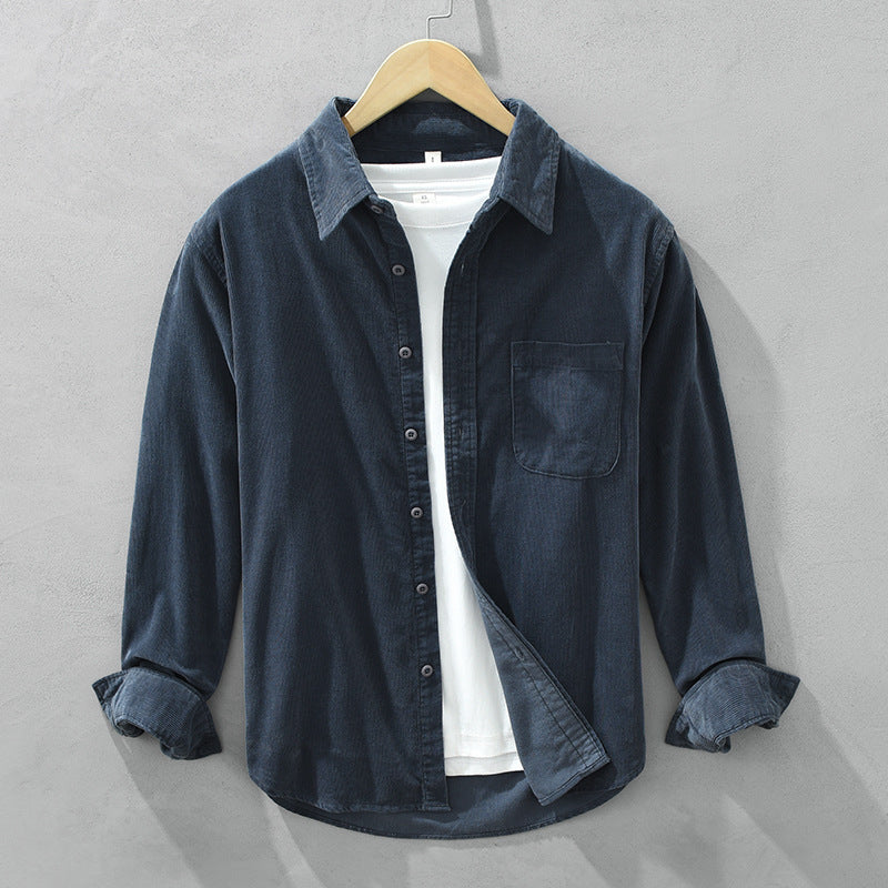 Herren Hemd Retro Cord Elegant Casual