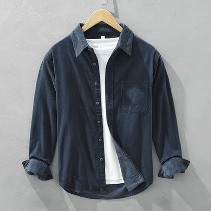 Herren Hemd Retro Cord Elegant Casual