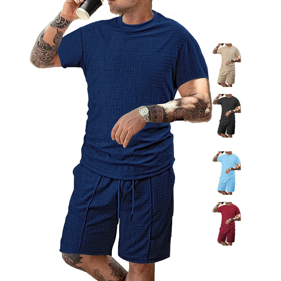 Herren Sport-Outfit Atmungsaktiv Kurzarmshirt Shorts Lauf