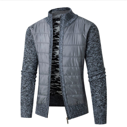 Herren Jacke Modern Stehkragen Strukturiert Schwarz