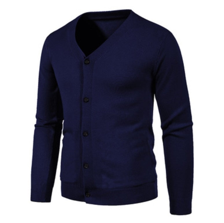 Herren Strickjacke Modern V-Ausschnitt Knopfleiste Elegante