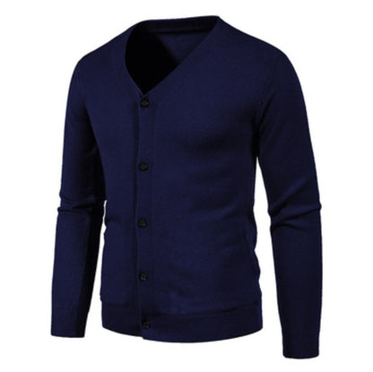 Herren Strickjacke Modern V-Ausschnitt Knopfleiste Elegante
