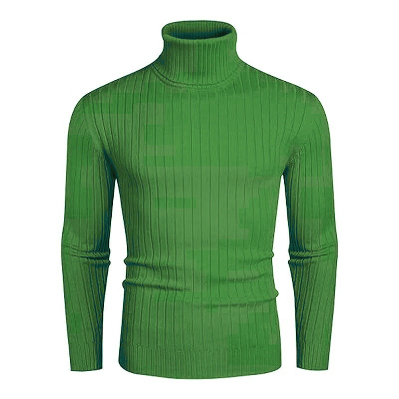 Rollkragenpullover Herren Modern mit Rippenmuster Fein