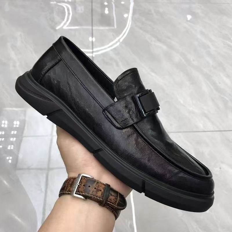 Herren Mokassins Elegante Lederschuhe Bequem Schwarz