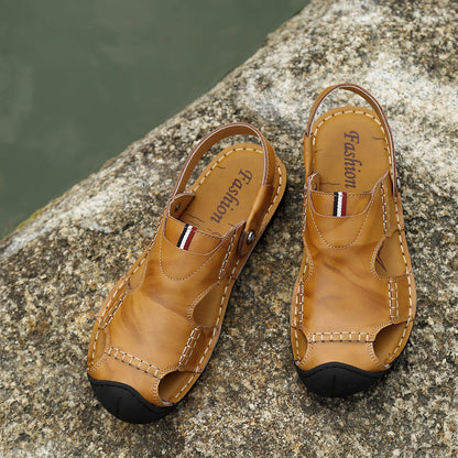 Damen Ledersandalen atmungsaktiv mit verstellbarem Riemen Luxus - BerlinGlamour
