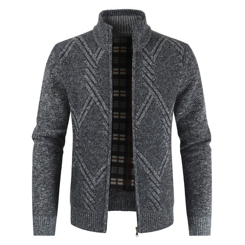 Herren Strickjacke Modern Reißverschluss Muster