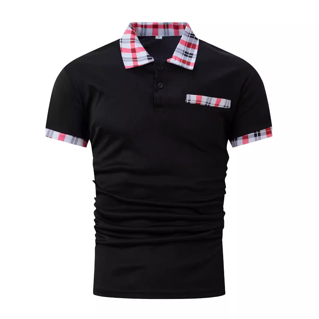 Herren Polohemd Karomuster Elegant Modern