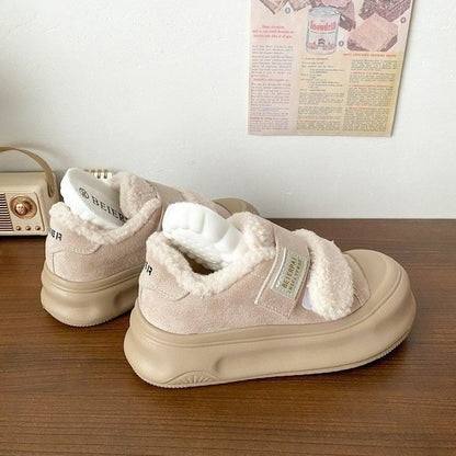 Damen Sneaker Komfortabel Weich Fleece Innenfutter