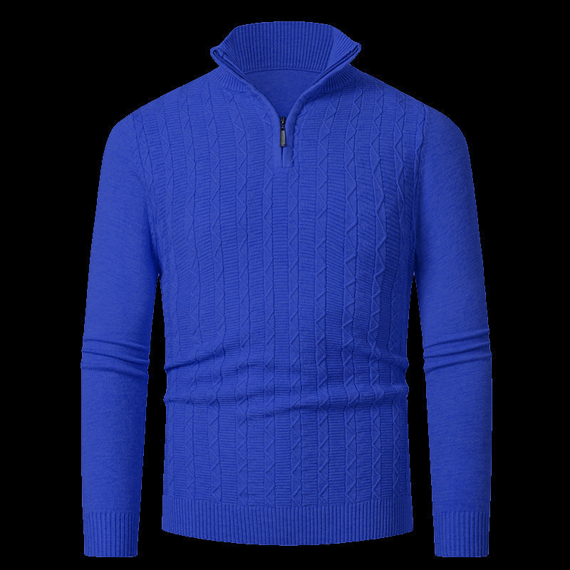 Herren Strickpullover Modern Reißverschluss Kragen Übergröße