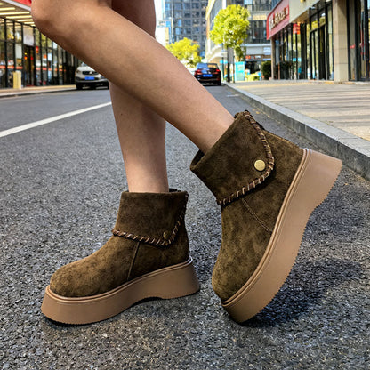 Damen Stiefel Kurz Modisch mit Weichem Innenfutter und Komfortsohle