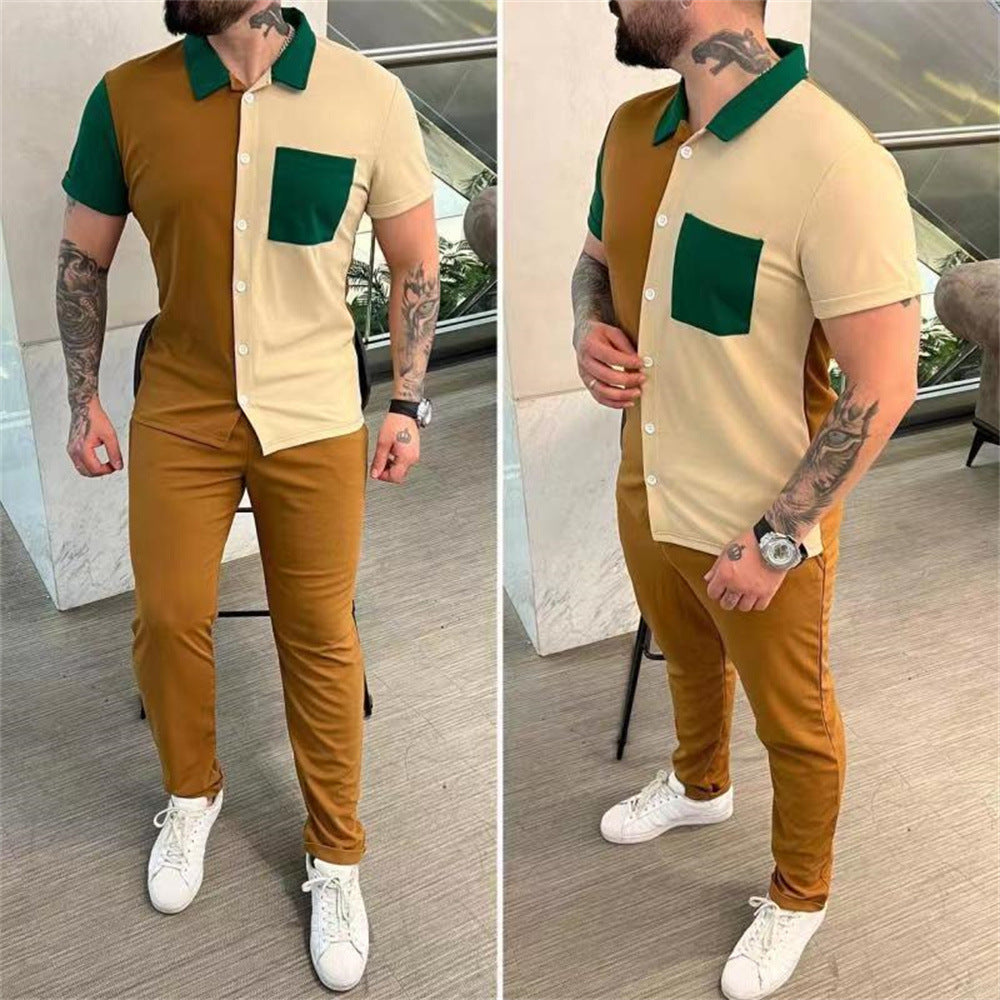 Männer Freizeit Outfit Farbblock Trendy