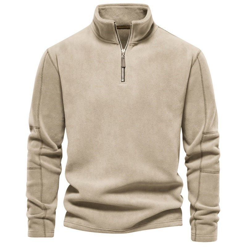 Herren Fleece Pullover Halbzipp Reißverschluss Warm