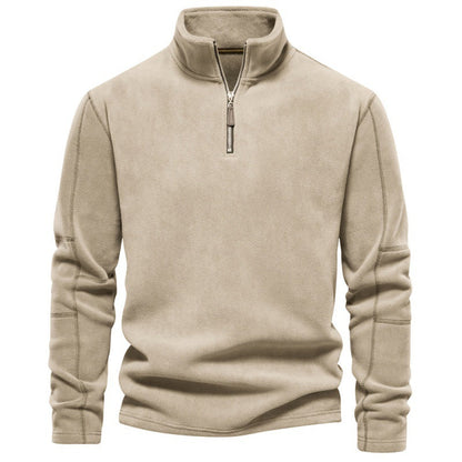 Herren Fleece Pullover Halbzipp Reißverschluss Warm