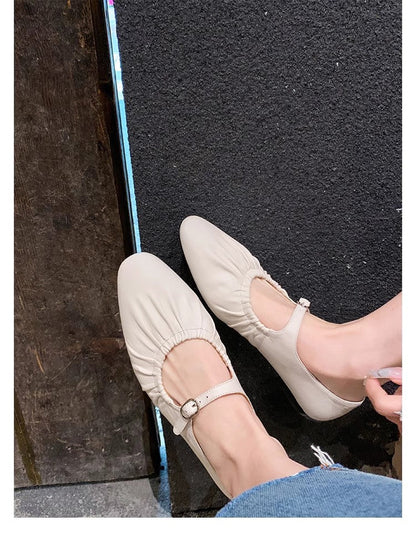Damen Ballerinas Bequem Elastisch Schnürung