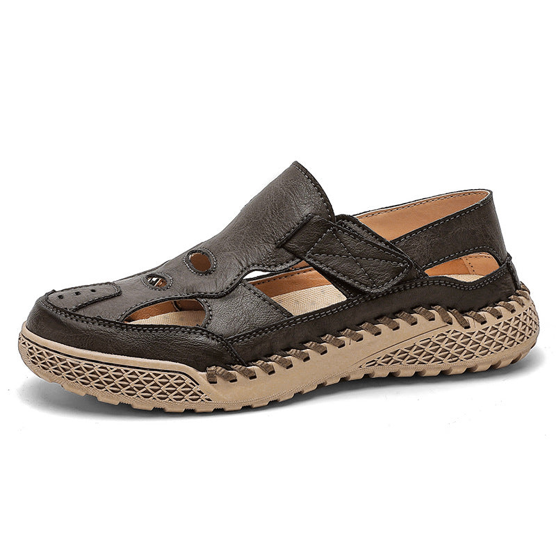 Damen Leder Sandalen Bequem Sommer Mode