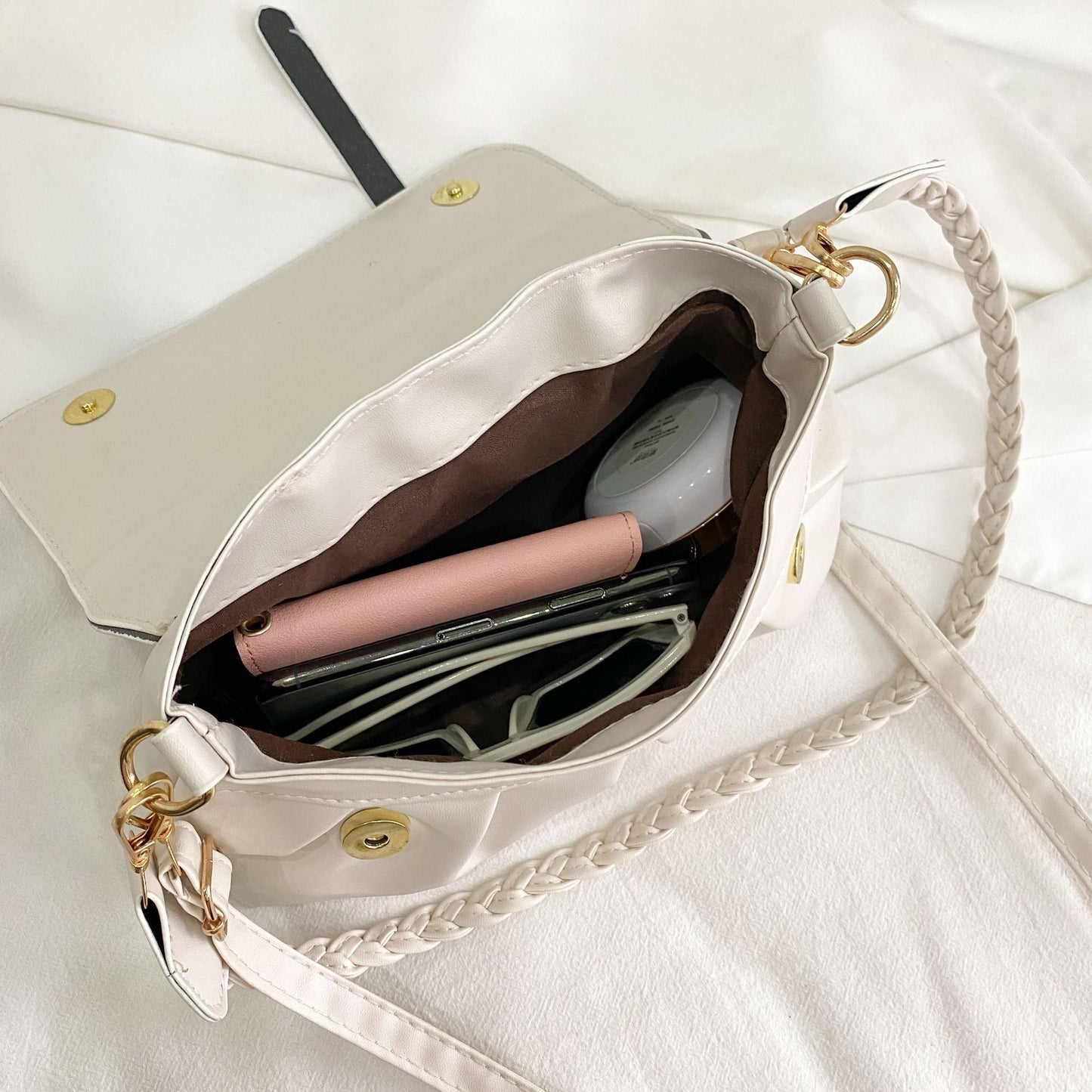 Damen Umhängetasche Groß Ledergürteltasche Schick
