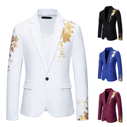Herren Blazer Elegant Blumenmuster Strukturiert Modern