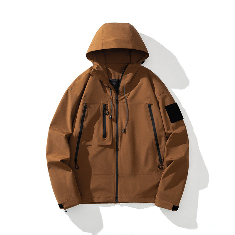Herren Outdoorjacke Multifunktionsjacke mit Taschen Wasserdicht