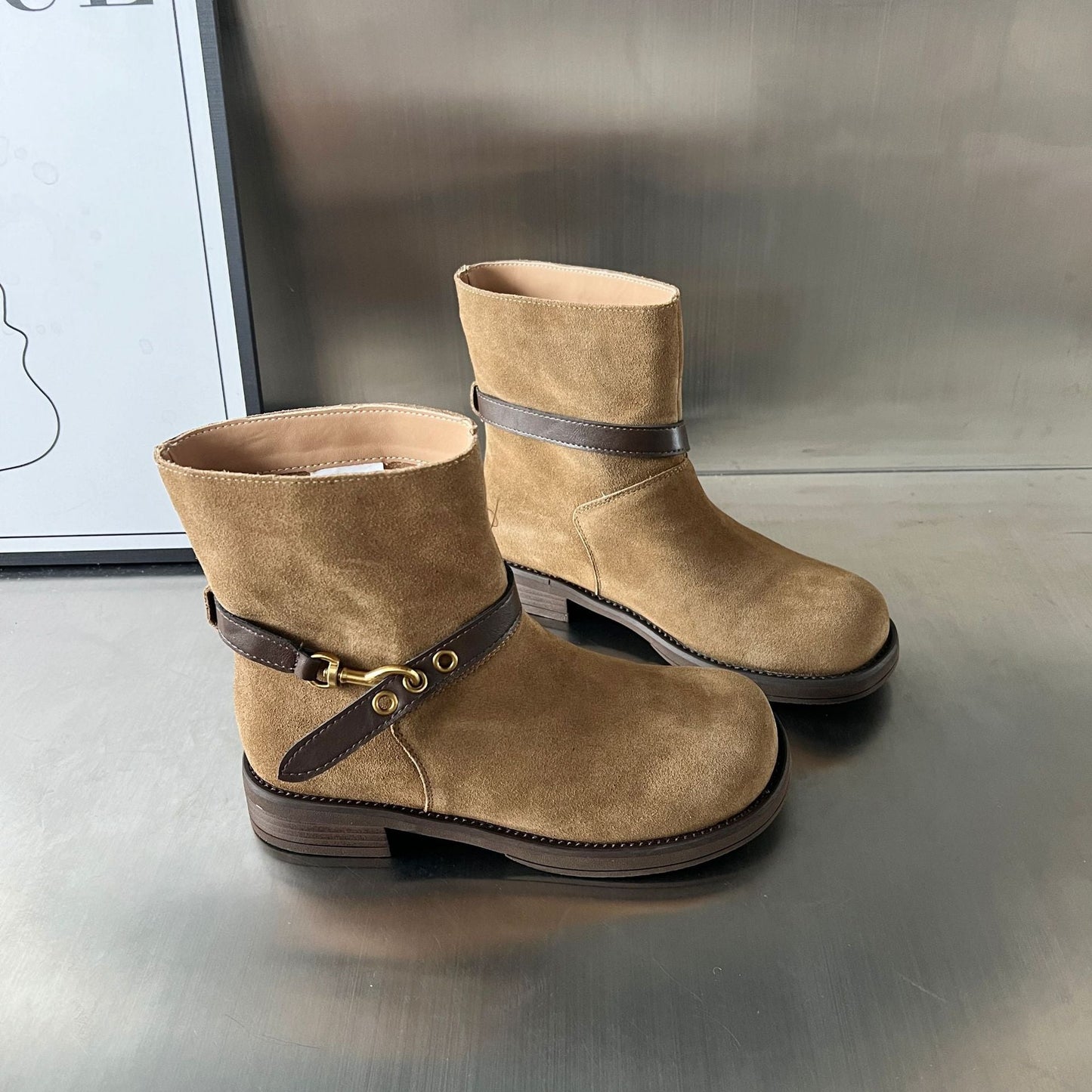 Damen Stiefel Short Boots Elegant Schnürsenkel Komfortabel