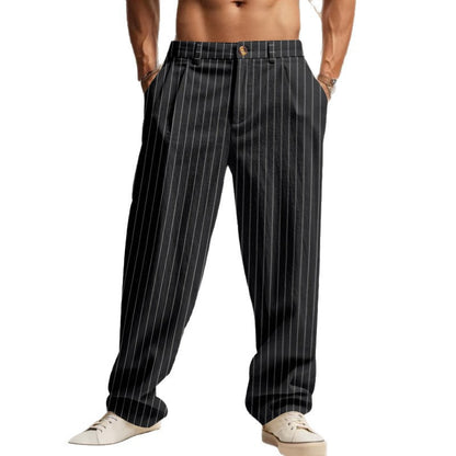 Herren Strandhose Bequem Nadelstreifen Muster Sommerhose