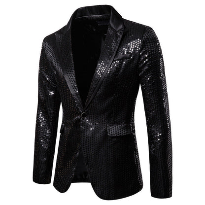 Glamour Sakko Herren Paillettenjacke Party