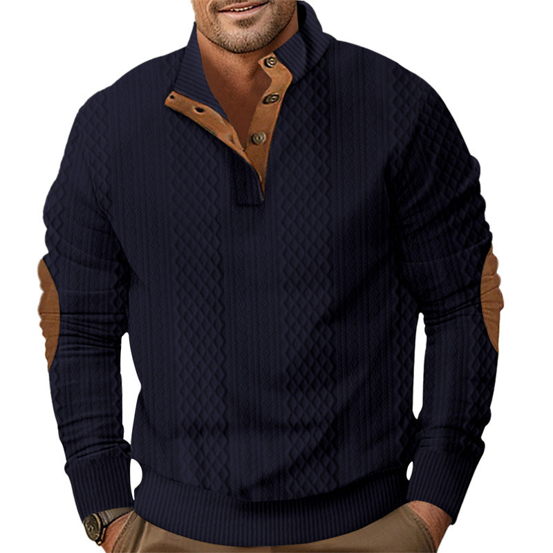 Strickpullover Herren Modern mit Knopfdesign und Struktur