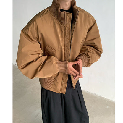 Herren Bomberjacke Lässig Hochwertig Mit Taschen