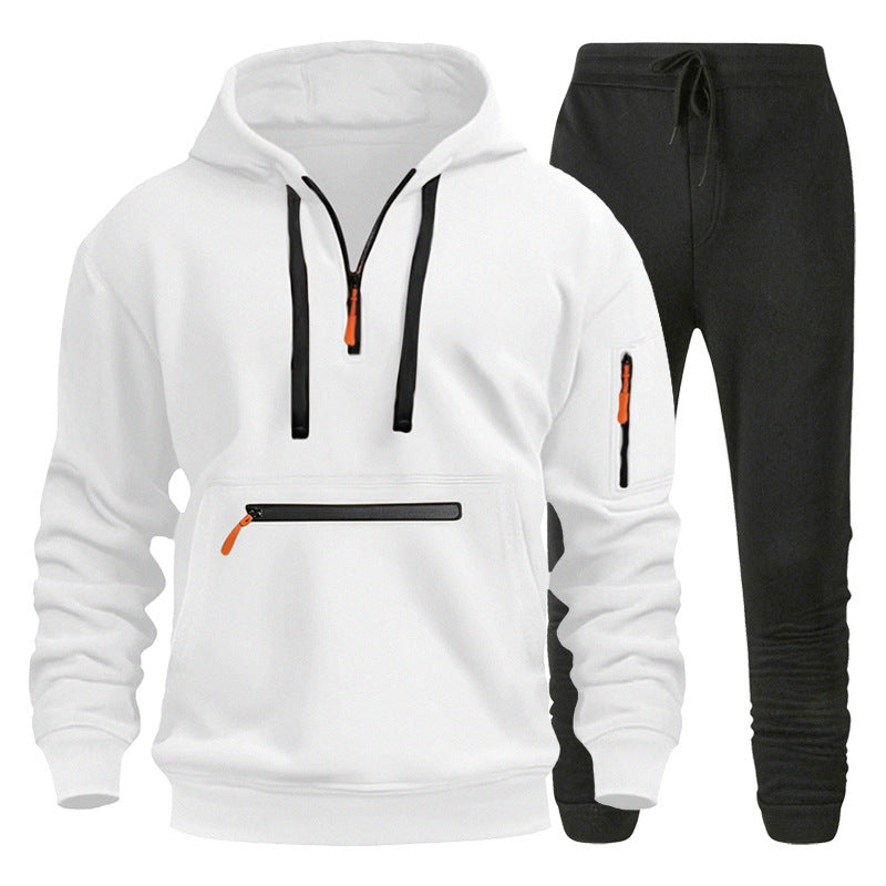 Herren Sport Hoodie Jogginghose Set Grau Sportlich - BerlinGlamour