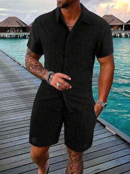 Herren Sommer Set: Leichtes Hemd und Shorts Komfort