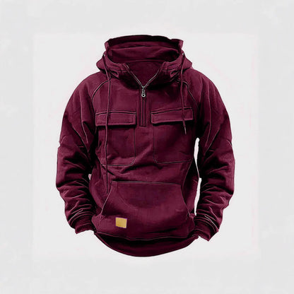 Herren Kapuzenjacke Funktionell mit Taschen Schwarz