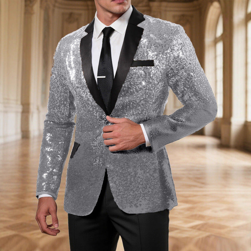 Herren Paillettenblazer Elegant Modern Schnitt - BerlinGlamour