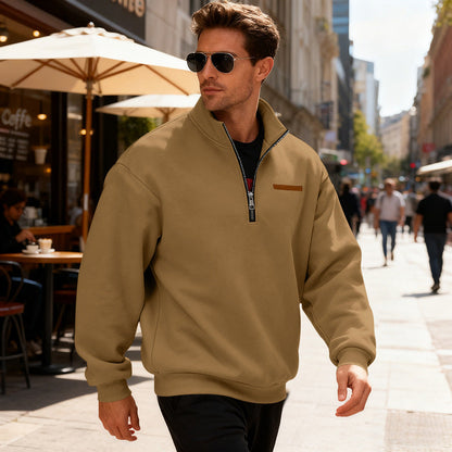 Herren Sportpullover Halbhoch Reißverschluss Modern