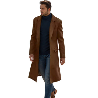 Herren Langmantel Eleganter Wintermantel mit Struktur